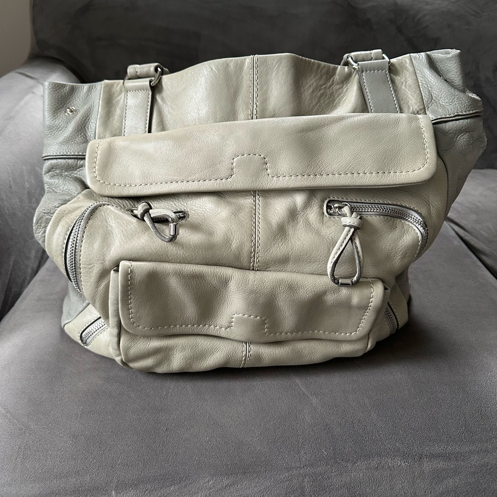 Banana Republic Grey Leather Tote